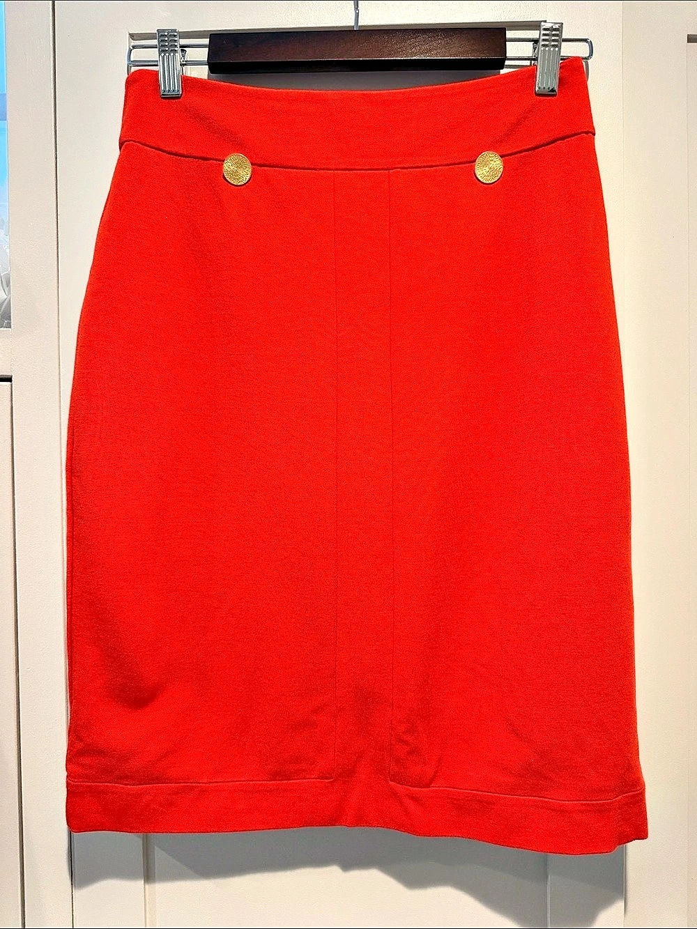 Trina Turk Red/Orange Pencil Skirt Size 6 Like New